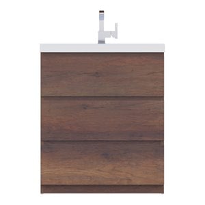 Alya Bath Paterno 30&quot Modern Wood Freestanding Bathroom Vanity in Rosewood Brown