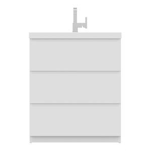 Alya Bath Paterno 30&quot Modern Wood Freestanding Bathroom Vanity in White