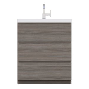 Alya Bath Paterno 30&quot Modern Wood Freestanding Bathroom Vanity in Gray