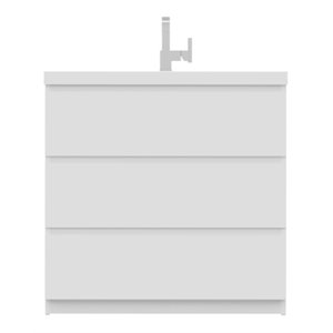 Alya Bath Paterno 36&quot Modern Wood Freestanding Bathroom Vanity in White