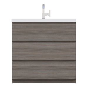 Alya Bath Paterno 36&quot Modern Wood Freestanding Bathroom Vanity in Gray