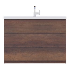 Alya Bath Paterno 48&quot Modern Wood Freestanding Bathroom Vanity in Rosewood Brown