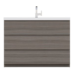 Alya Bath Paterno 48&quot Modern Wood Freestanding Bathroom Vanity in Gray
