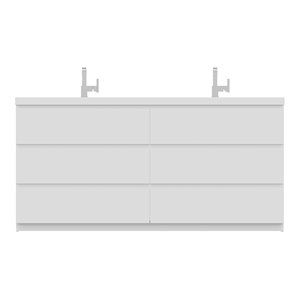 Alya Bath Paterno 72&quot Modern Wood Freestanding Bathroom Vanity in White