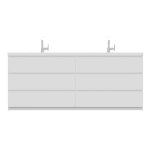 Alya Bath Paterno 84&quot Modern Wood Freestanding Bathroom Vanity in White