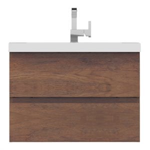Alya Bath Paterno 30&quot Modern Wood Wall Mounted Bathroom Vanity in Rosewood Brown