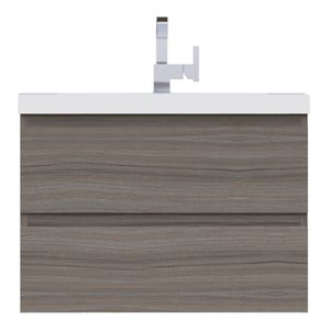 Alya Bath Paterno 30&quot Modern Wood Wall Mounted Bathroom Vanity in Gray