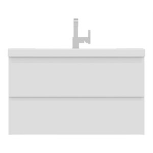 Alya Bath Paterno 36&quot Modern Wood Wall Mounted Bathroom Vanity in White