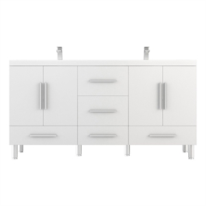 Alya Bath Ripley 72&quot Modern Engineered Wood Bathroom Vanity in White