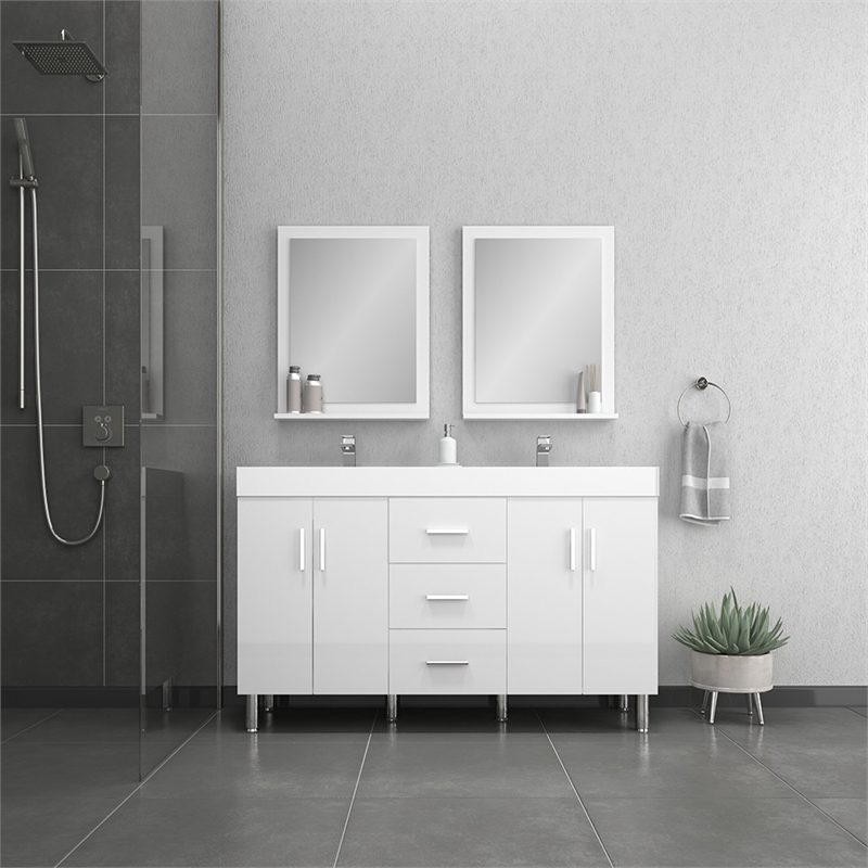 Alya Bath Ripley Modern Engineered Wood Bathroom Vanity in White