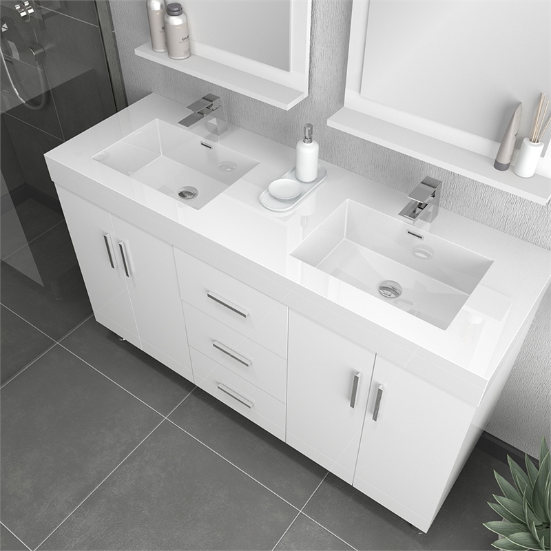 Alya Bath Ripley Modern Engineered Wood Bathroom Vanity in White