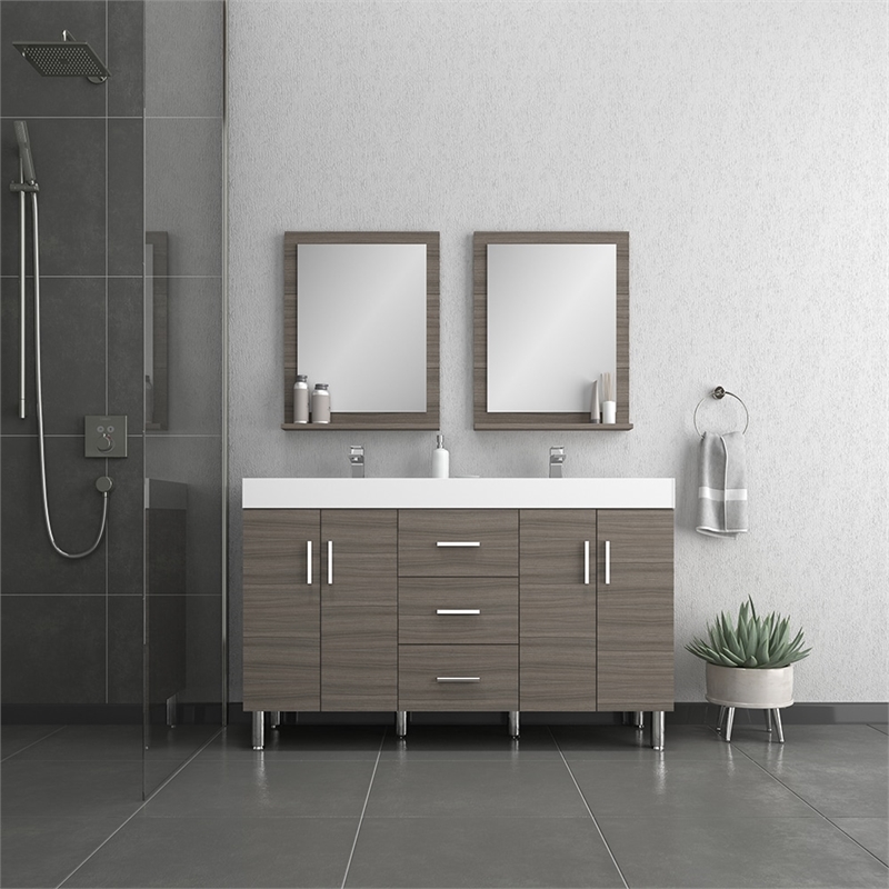 Alya Bath Ripley Modern Engineered Wood Bathroom Vanity in Gray
