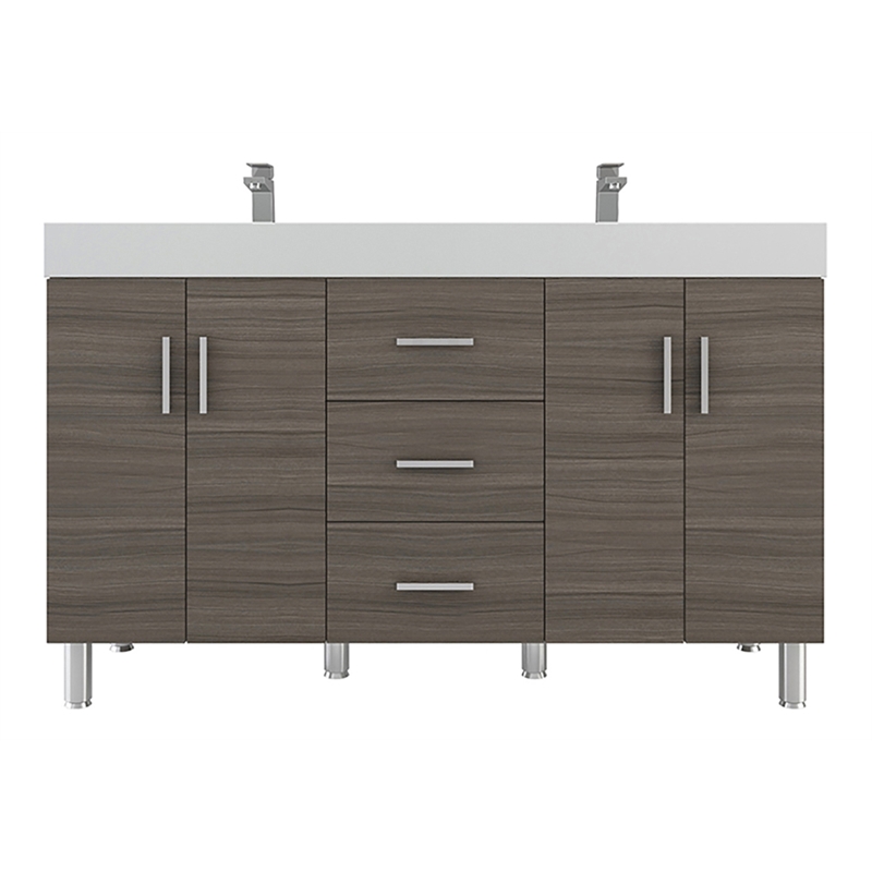 Alya Bath Ripley Modern Engineered Wood Bathroom Vanity in Gray