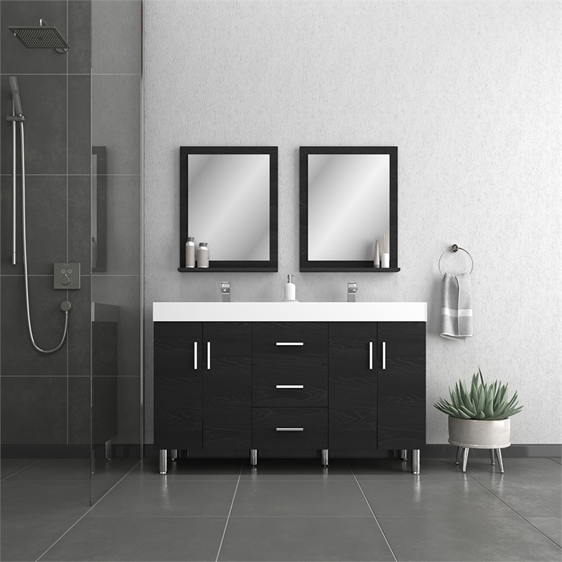 Alya Bath Ripley Modern Engineered Wood Bathroom Vanity in Black