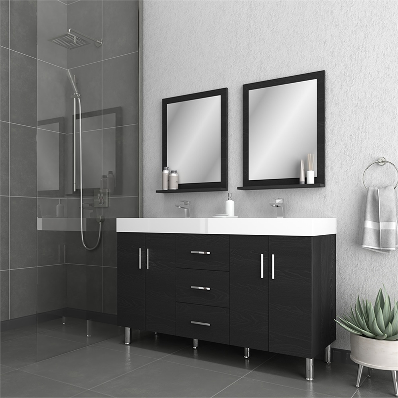 Alya Bath Ripley Modern Engineered Wood Bathroom Vanity in Black