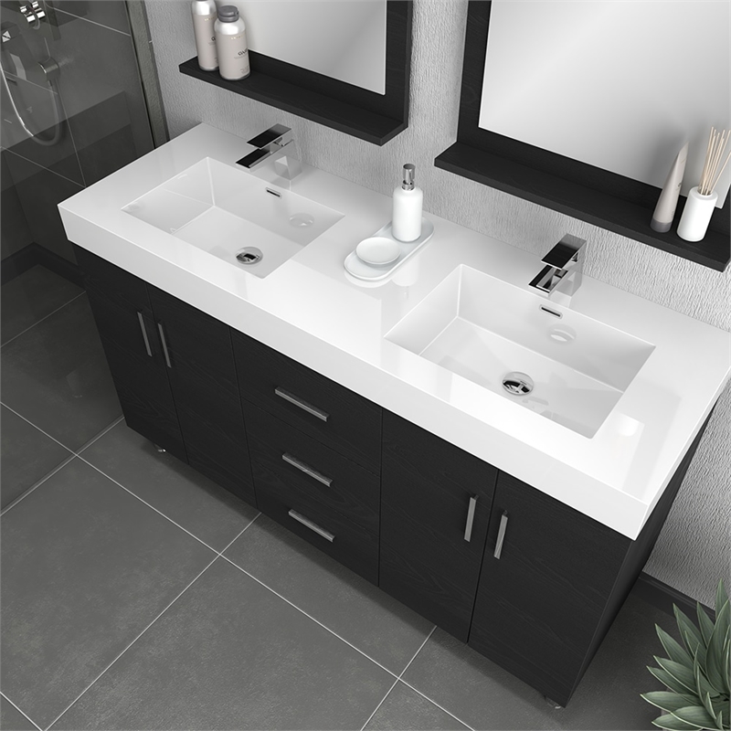 Alya Bath Ripley Modern Engineered Wood Bathroom Vanity in Black