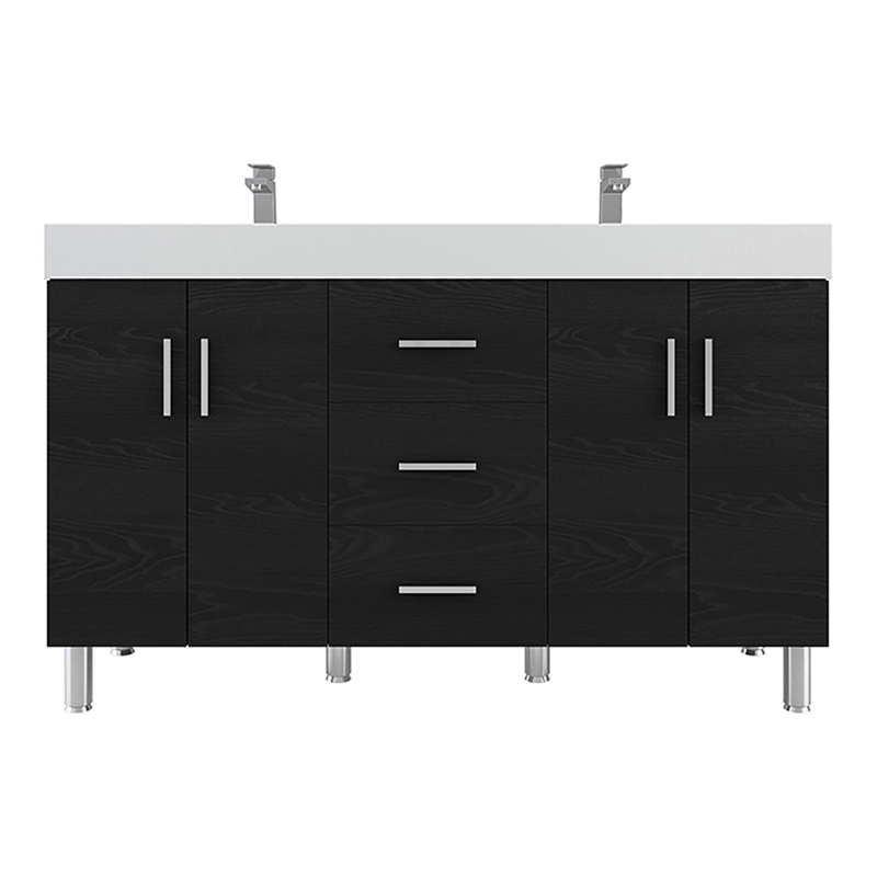 Alya Bath Ripley Modern Engineered Wood Bathroom Vanity in Black