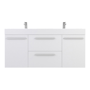 Alya Bath Ripley Modern Wall Mounted Wood Bathroom Vanity in White