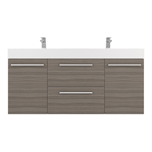 Alya Bath Ripley Modern Wall Mounted Wood Bathroom Vanity in Gray