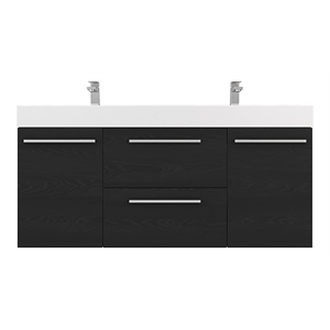 Alya Bath Ripley Modern Wall Mounted Wood Bathroom Vanity in Black