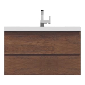 Paterno 42&quot Modern Wall Mounted Bathroom Vanity in Rosewood