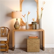 J&D Designs Co Captain Handwoven Coastal Rattan & Glass Side Table in Natural