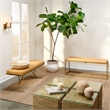J&D Designs Co Captain Handwoven Coastal Rattan & Glass Side Table in Natural