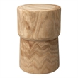 J&D Designs Co Yucca Cylinder Traditional Paulownia Wood Side Table in Brown
