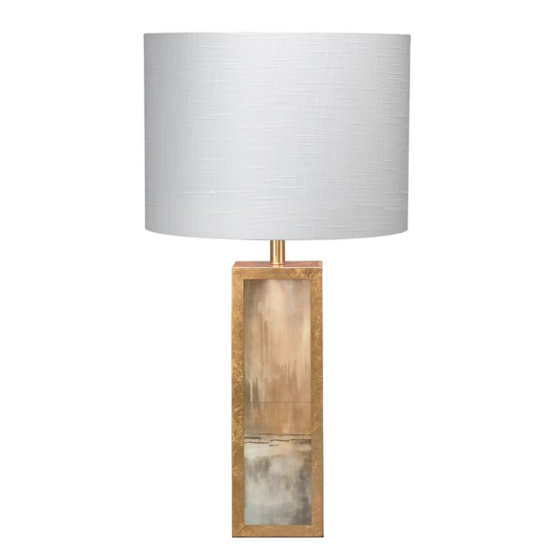 J&D Designs Co Cloudscape Paper Acrylic Metal Table Lamp in Off White Gold