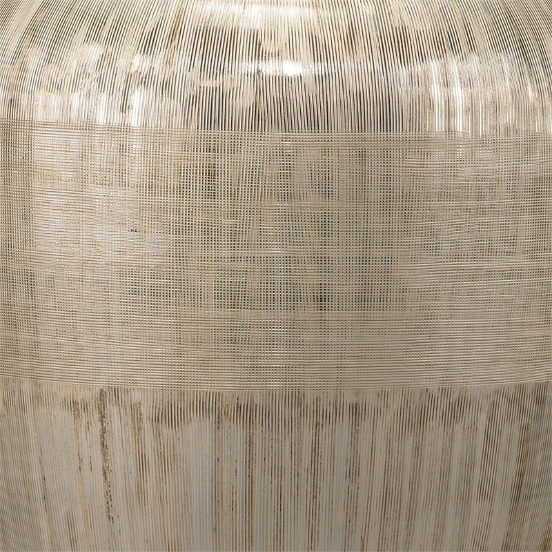 J&D Designs Co Damsel 1-Light Glass & Linen Table Lamp in Silver/White