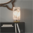 J&D Designs Co Ghost 1-Light Metal Table Lamp with Alabaster Shade in Brass