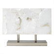 J&D Designs Co Ghost 2-Light Metal Table Lamp with Alabaster Shade in Silver