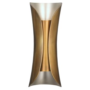 J&D Designs Co Capsule Modern Steel Metal Sconce in Antique Brass/Silver