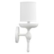 J&D Designs Co Concord Transitional Steel Metal/Plaster Wall Sconce in White