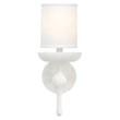 J&D Designs Co Concord Transitional Steel Metal/Plaster Wall Sconce in White