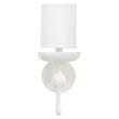 J&D Designs Co Concord Transitional Steel Metal/Plaster Wall Sconce in White