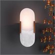J&D Designs Co Delphi Modern Alabaster Stone/Steel Wall Sconce in Antique Brass
