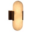J&D Designs Co Delphi Modern Alabaster Stone/Steel Wall Sconce in Antique Brass