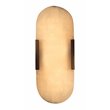 J&D Designs Co Delphi Modern Alabaster Stone/Steel Wall Sconce in Antique Brass