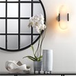 J&D Designs Co Delphi Modern Alabaster Stone/Steel Wall Sconce in Bronze