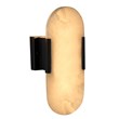 J&D Designs Co Delphi Modern Alabaster Stone/Steel Wall Sconce in Bronze
