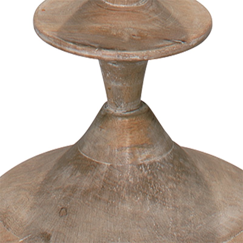 J&D Designs Co Petite Paro Traditional Wood/Linen Floor Lamp in Brown/Natural