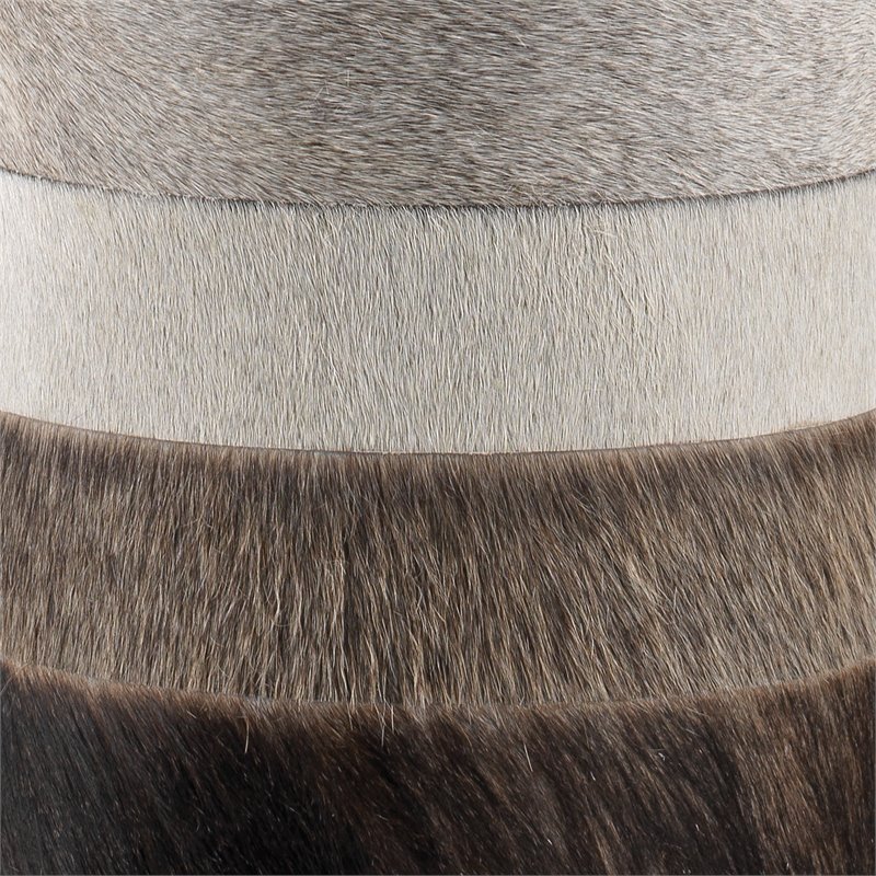 J&D Designs Co Winslow Modern Leather & Steel Table Lamp in Gray/White/Bronze
