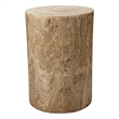 J&D Designs Co Agave Cylinder Traditional Paulownia Wood Side Table in Natural