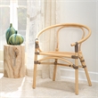 J&D Designs Co Agave Cylinder Traditional Paulownia Wood Side Table in Natural