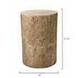 J&D Designs Co Agave Cylinder Traditional Paulownia Wood Side Table in Natural