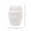 J&D Designs Co Algae Hollow Center Coastal Ceramic Side Table in White
