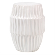 J&D Designs Co Algae Hollow Center Coastal Ceramic Side Table in White