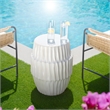 J&D Designs Co Algae Hollow Center Coastal Ceramic Side Table in White