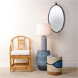 J&D Designs Co Algae Hollow Center Coastal Ceramic Side Table in Blue